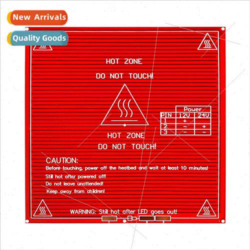 3D Printer PCB Thermal Bed  /24 Dual Power  Black Red