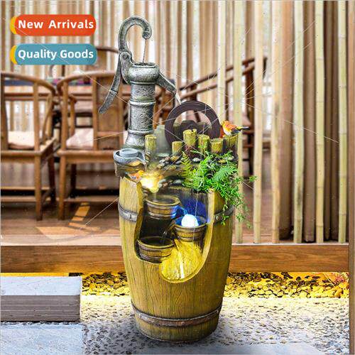 Flowing fountain ornament humidifier millstone rockery fish