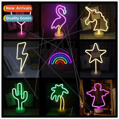 Neon night light moon rainbow love pineapple decorative mode