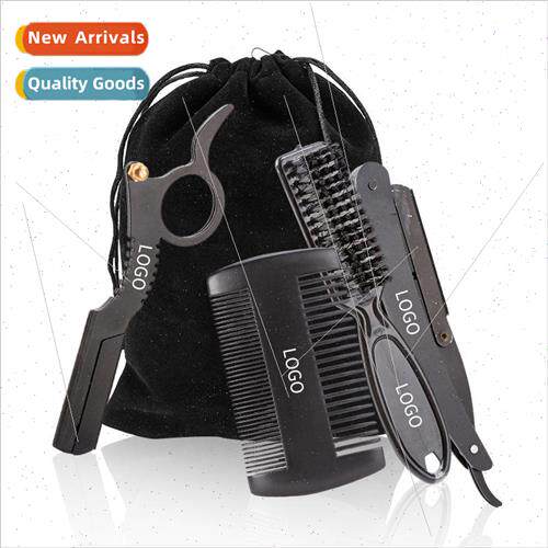 Black Beard Care 4-Piece Set Folding Razor Finger Rings Razo