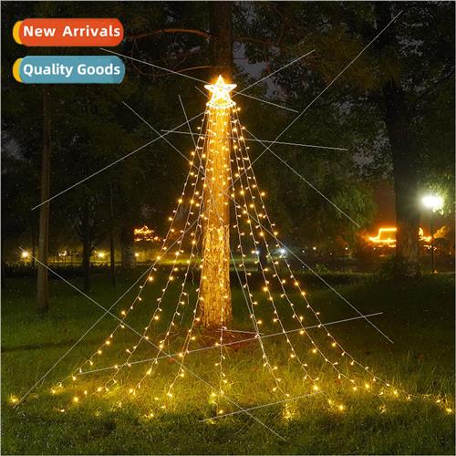 LED Pentagram Waterfall ghts Outdoor Garden Water Lawn Star