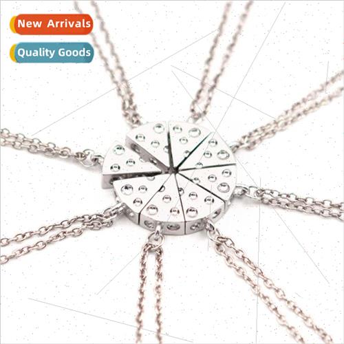Personalized Pizza Necklace Best Friend Set of Chains Eight