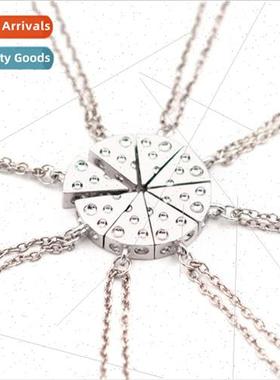 Personalized Pizza Necklace Best Friend Set of Chains Eight