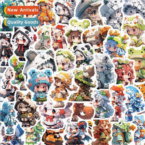 50 cartoon pixel  Q  of the animal girl stickers handbook ma