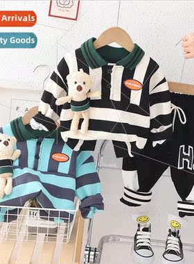 Boys spring suit childrens spring polo shirt two-piece set 2
