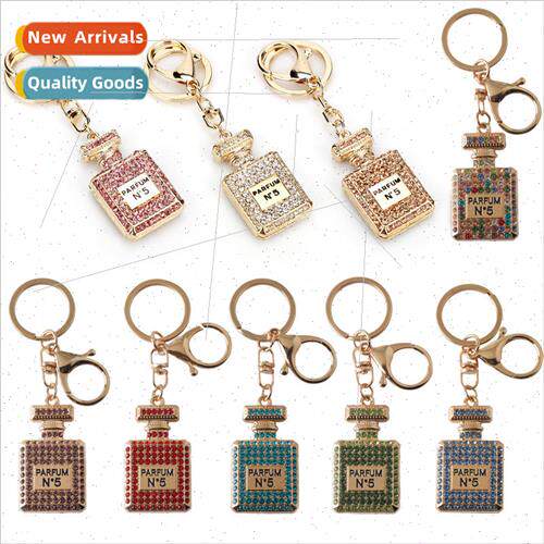 Korea exquisite diamond perfume bottle keychain female bag c