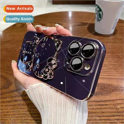 Dull cartoon plating cat IPhone14/13ProMax stand doll Apple