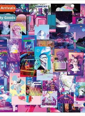 60 new steam wave graffiti stickers waterproof laptop luggag