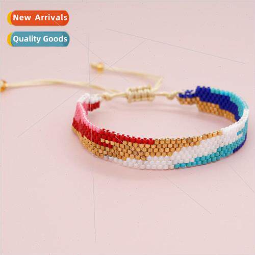 Ins wind hand-woven rice bead bracelet female simple bohemia