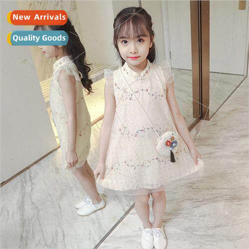 Girls cheongsam dress summer Chinese Hanfu Chinese  little g