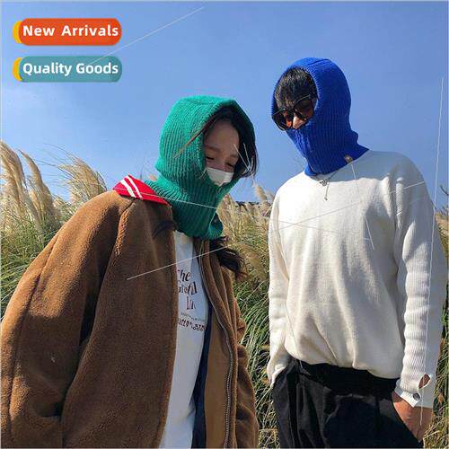 Autumn and winter warm knitted hat scarf gloves all-in-one p