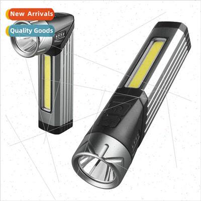 New multifunctional strong light flashlight rotatable foldin