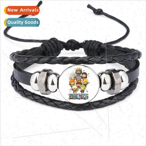 Cartoon animation One Piece op ffy cowhide bracelet Men and