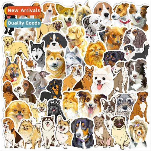 50 black dog pet series husky cartoon graffiti stickers car