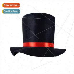 Halloween Snowman Hat Carrot Nose Black Felt Fabric Magician