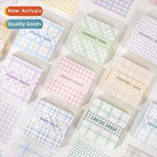Paper Dyeing Sticky Notes Plaid Element Series Fresh Plaid H