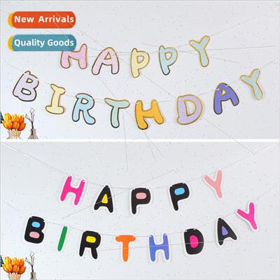 Birthday party pull flag scene background wall dress up bann