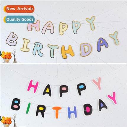 Birthday party pull flag scene background wall dress up bann