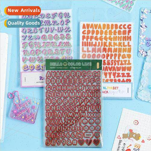 Korea gradient hollow three-dimensional colorful stickers le
