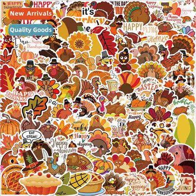 100 Thanksgiving turkey doodle stickers personalized DIY dec