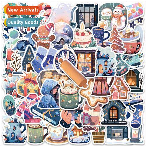 50 pcs of winter happy life cartoon doodle stickers luggage