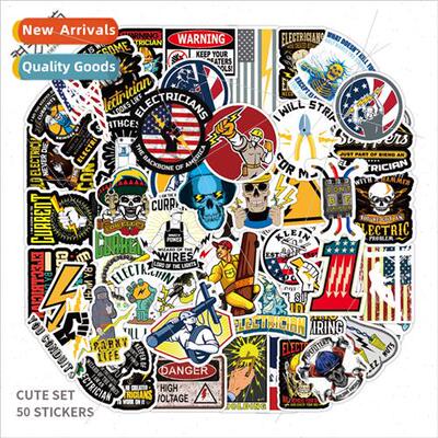50 new cartoon electrician graffiti stickers decorative refr