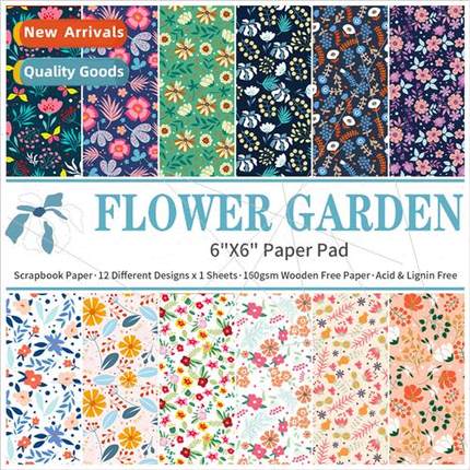 12/pack of small fresh garden flowers theme handbook materia