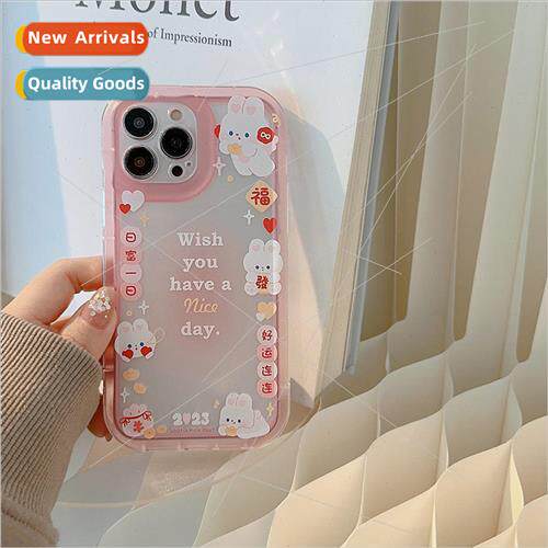 Pink edge swoosh love heart rabbit 适用 iPhone 11 case 12Pro