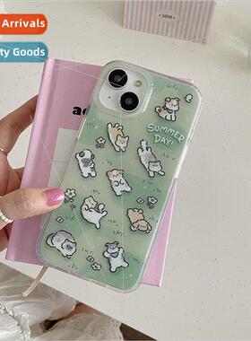 ins oil painting green grass animals 适用 Apple 13/14ProMax