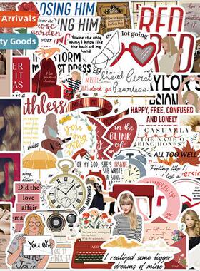 50pcs of Taylor album Red + Fearless stickers decorative lug