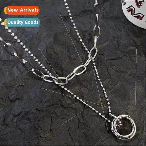 set hip-hop necklace men niche cold wind double-layer collar