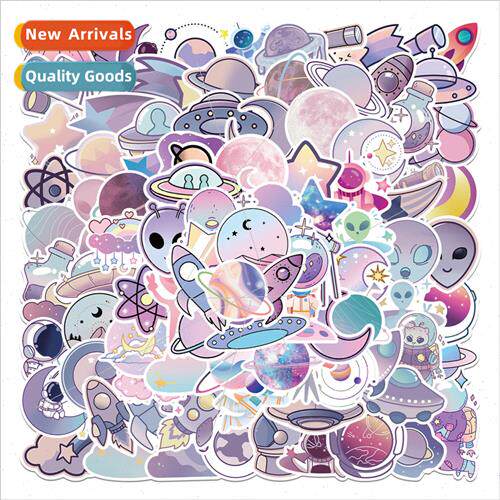100 cartoon purple planet graffiti stickers luggage cell pho