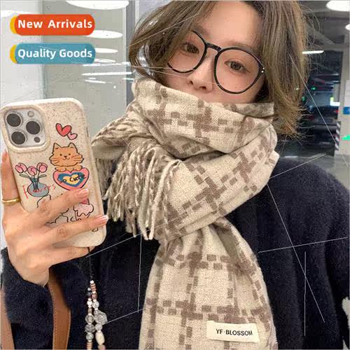 Merad Department of plaid scarf female winter senior sense o