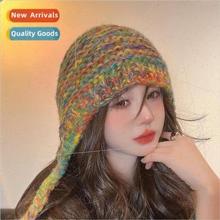 and winter warm female woo circumference autumn head Hat big