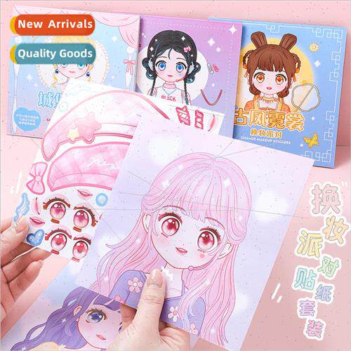 Princess dress-up stickers cartoon girl cute creative sticke