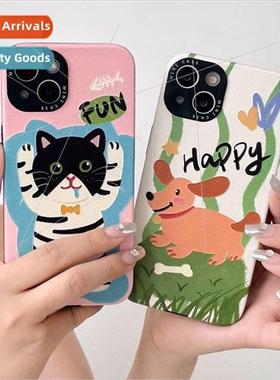 Cartoon graffiti cat quirky 适用 iPhone 12 phone case 13ProM