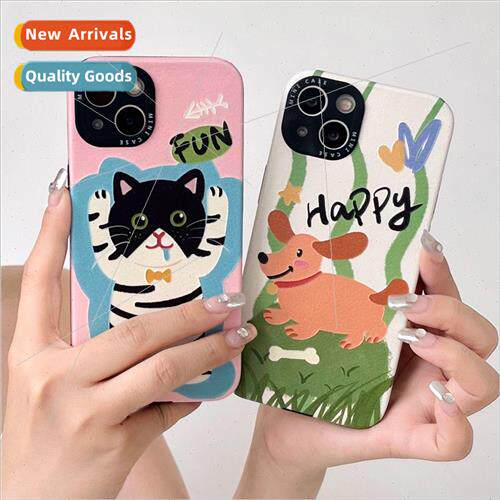 Cartoon graffiti cat quirky 适用 iPhone 12 phone case 13ProM