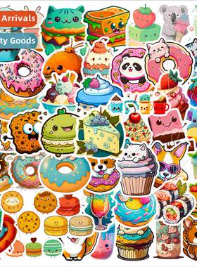 50 pcs of donut mix and match small animal stickers ice crea