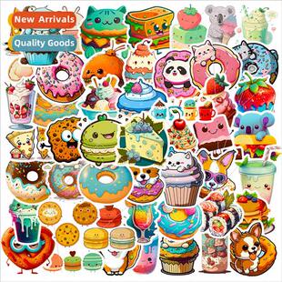 50 pcs of donut mix and match small animal stickers ice crea