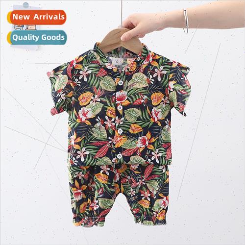 Beach Pants Boys Short Sleeve Shirt Set 2023 Summer New Midd