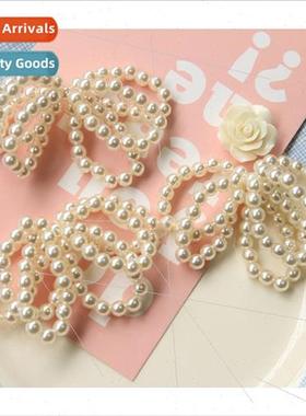 French tassel texture braided pearl multi-layer bow diy supe