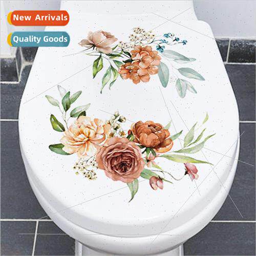 MT23024 Four s Flower Toilet Stickers Floral Decoration Bath