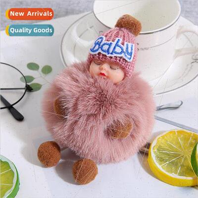 Embroidery Baby sleep doll doll keychain cartoon cute car ke