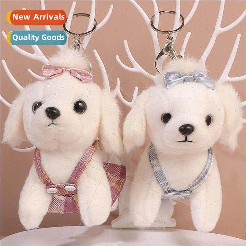 Cute plush poodle pendant couple  keychain bag charm desktop