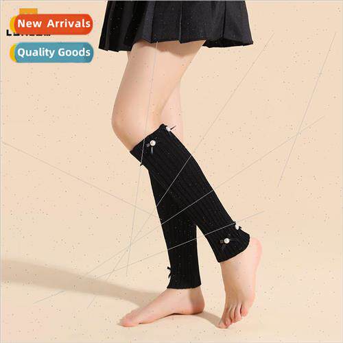 Autumn and winter calf knitted wool casual sports black sock