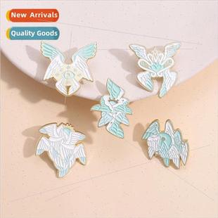 Creative Metal Feathers Wings Horus Cartoon Eye Brooch