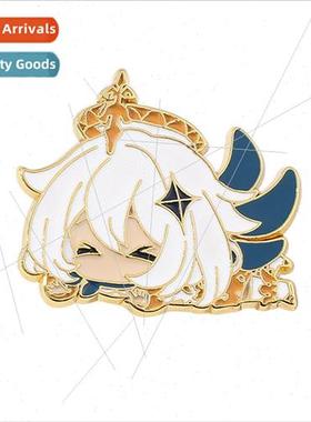 al God Anime Brooch Binary Game Paimon Pin Cute Metal Badge