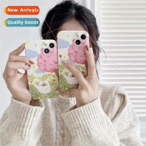 Oil Painting Garden Cat 适用 12/13Promax Apple 14 Phone Case