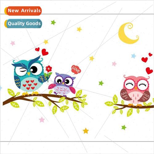 New owl standing e branch bedroom living room removable deco 商业/办公家具 商业美陈 原图主图