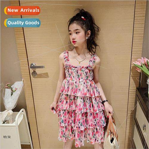 Girls floral dress dress 适用eign- middle and large children
